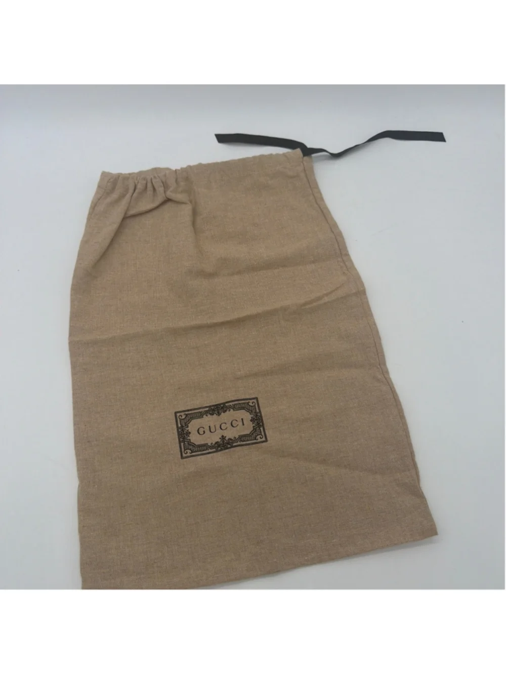 Gucci Beige & Black Drawstring Dust Bag